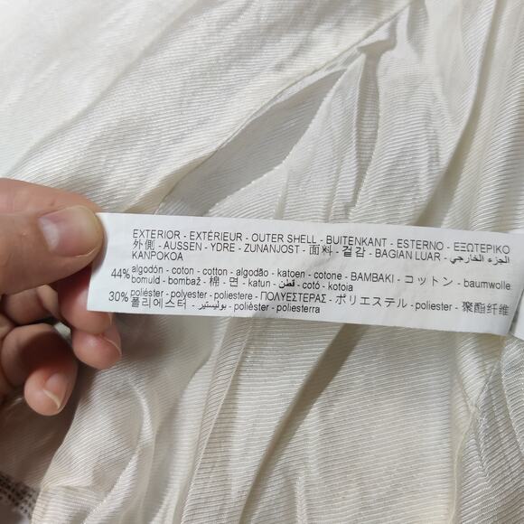 Zara Small Tweed Full Zip Longline Beige Blazer Jacket Preppy Old Money Luxury - Picture 8 of 12